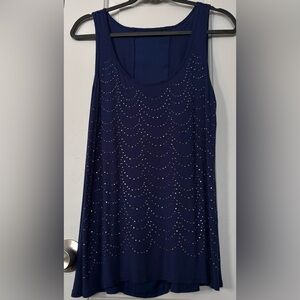“Apt. 9” Woman’s Royal Blue Top with Shiny Metallic Details (medium)
